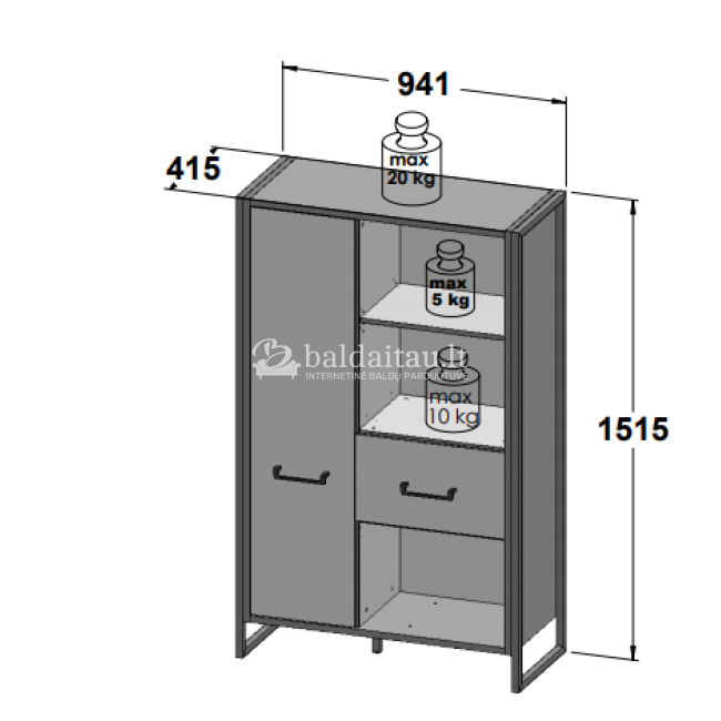 Pastatoma lentyna HUD HUDR421R-C791