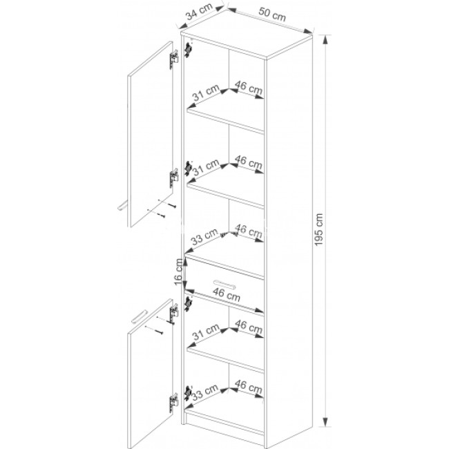 Pastatoma lentyna TIPS 2D1S