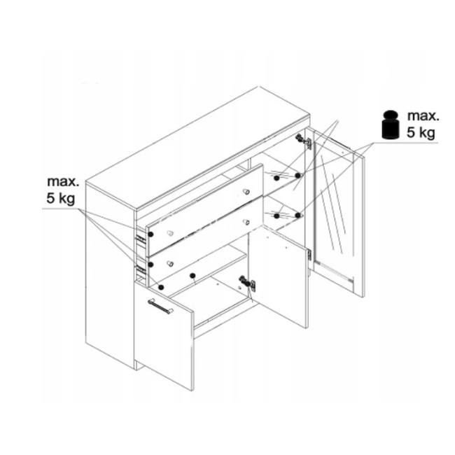 Komoda JAGGER 2D1W2S