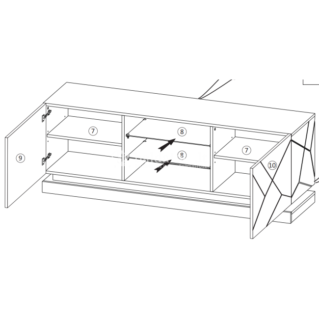 Tv spintelė QIU 200 BB