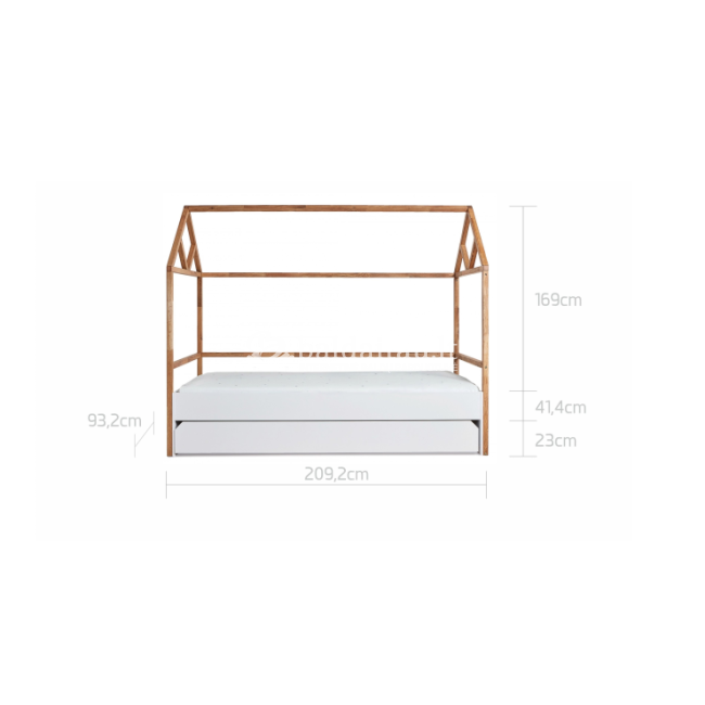 Lova namelis su daiktadėžė LOTA B 90x200