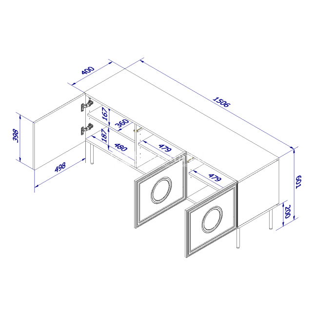 Tv spintelė PALAZZO 150 3D