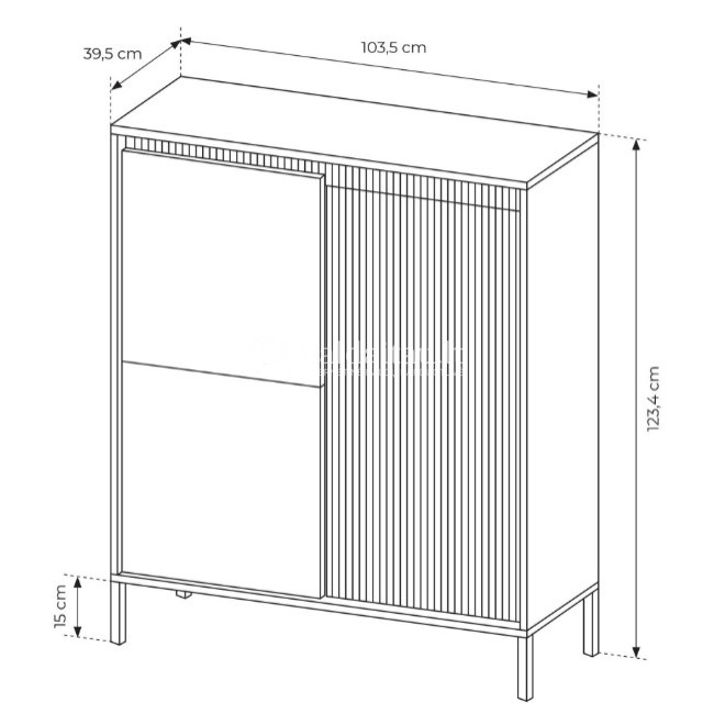 Aukšta komoda SENSO-SMĖLIO 3D