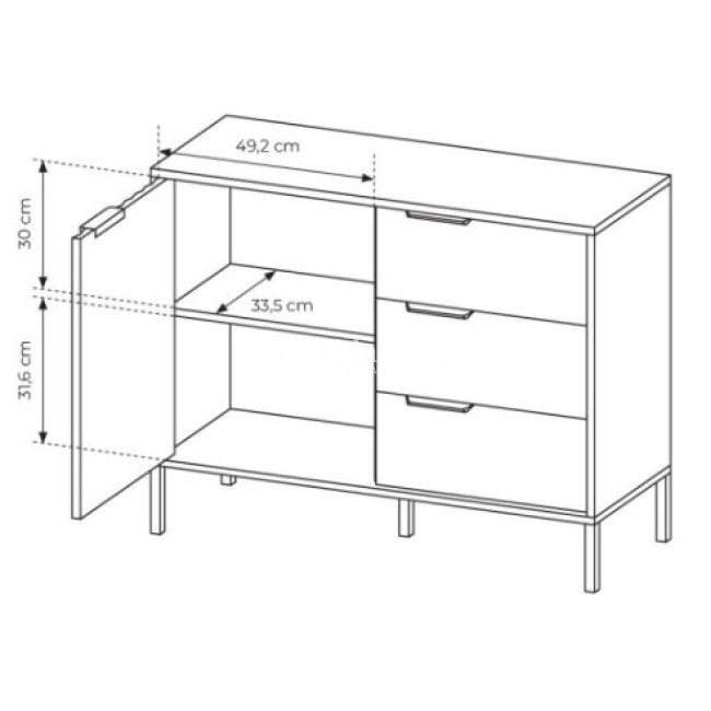 Komoda RAVE smėlio 103 1D3S