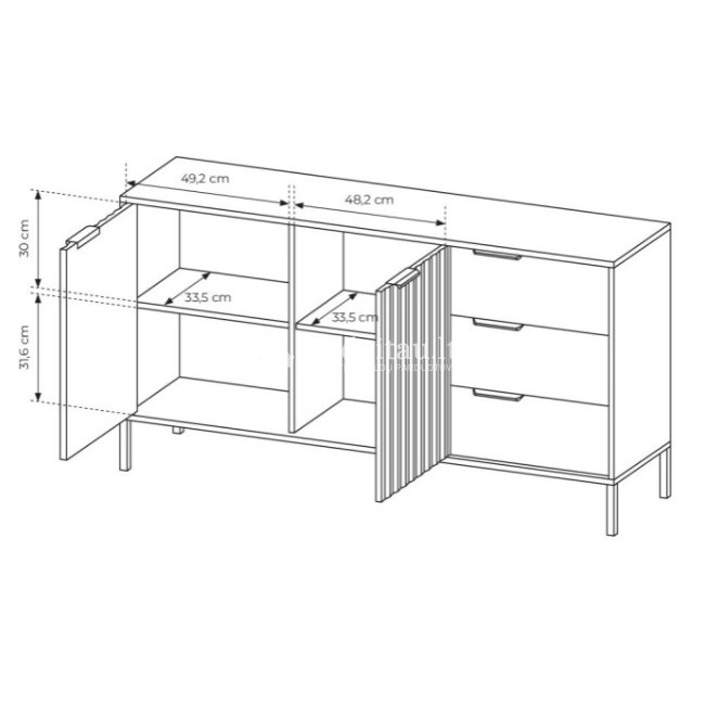 Komoda RAVE juoda 153 2D3S