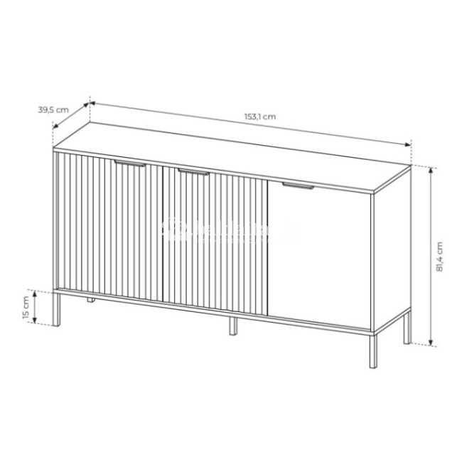 Komoda RAVE juoda 153 3D