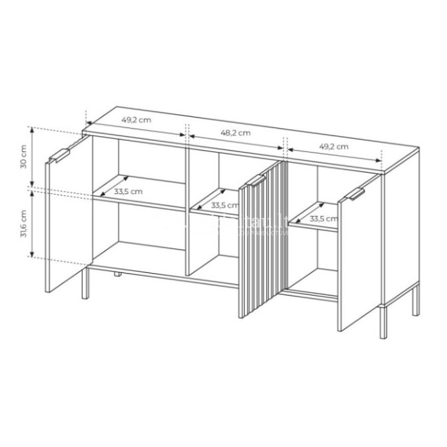 Komoda RAVE juoda 153 3D