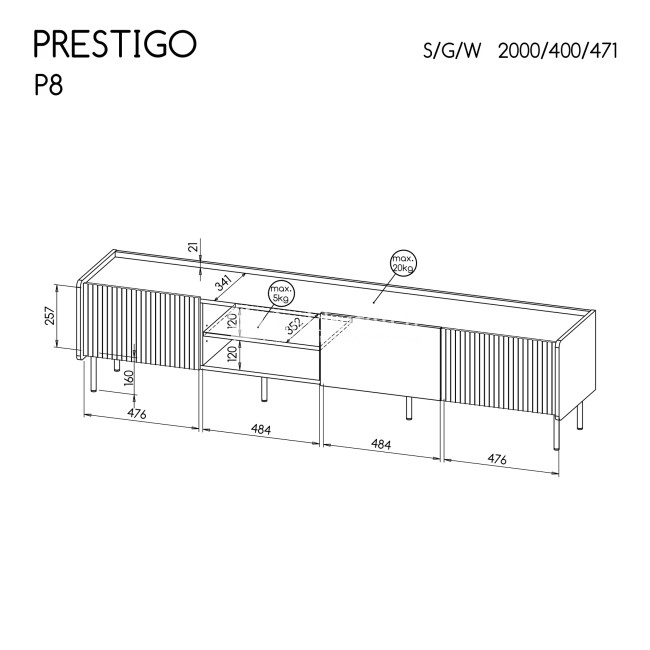 TV spintelė PRESTIGO P8