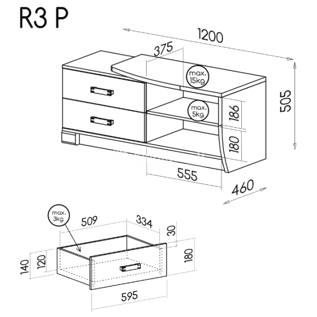 TV spintelė ROMERO R3P