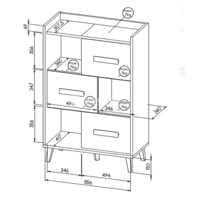 Pastatoma lentyna WERSO W5