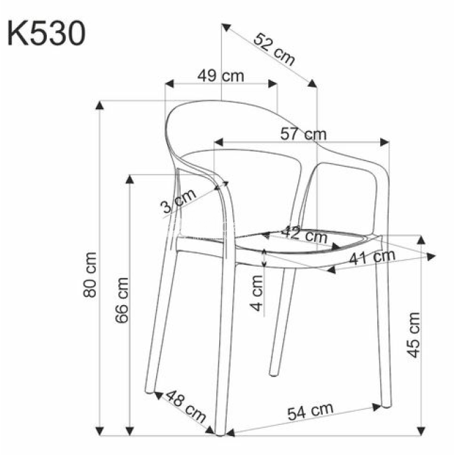 Kėdė K530 balta smėlio