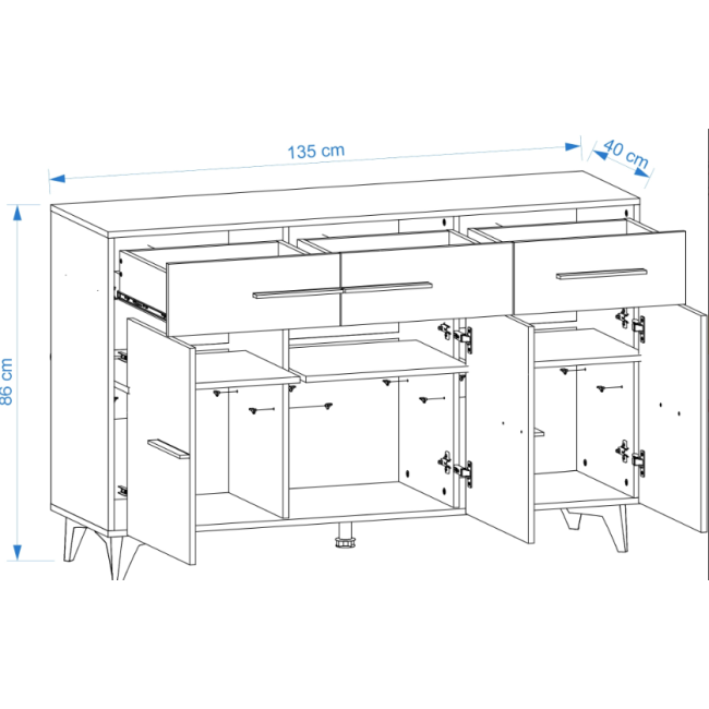 Komoda FRIDA K3D3S W