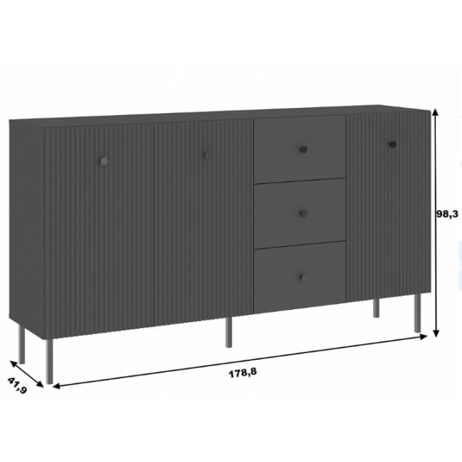 Komoda VIENA 3D3S ANTRACITO