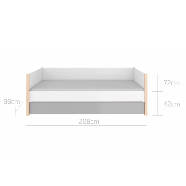 Lova PINETTE 90x200 be daiktadėžės