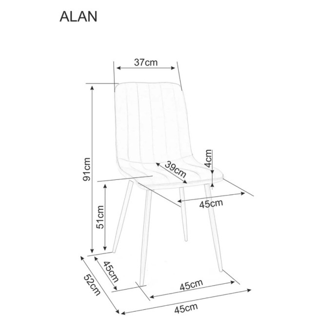 Kėdė ALAN VELVET juoda